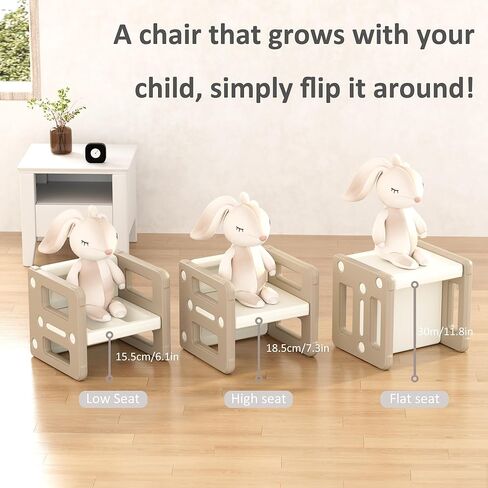 Kids' Table and 2 Chairs Set, 4 in 1 Activity Table for Toddlers Children Learning, Play, Arts, Crafts and Creativity - Children's Furniture for Home, Brown in Kuwait
