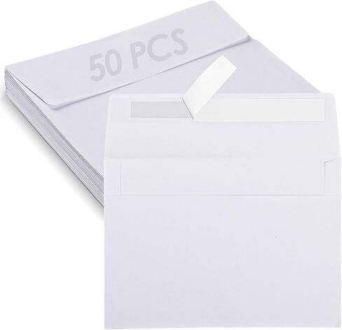 GeeRic 50 Pack Kraft Envelopes Self-Sealing, A7 Greeting Card Mailing Envelopes for Invitations Wedding Announcements Sage Green in Saudi Arabia