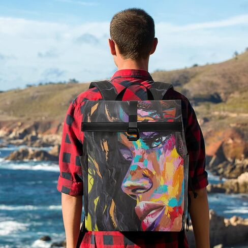 حقيبة ظهر كبيرة للكمبيوتر المحمول من ALAZA Green Owl Print Patrick Boho العرقية للنساء والرجال مقاومة للماء ومضادة للسرقة، حقيبة ظهر علوية، 13-17.3 بوصة in Saudi Arabia
