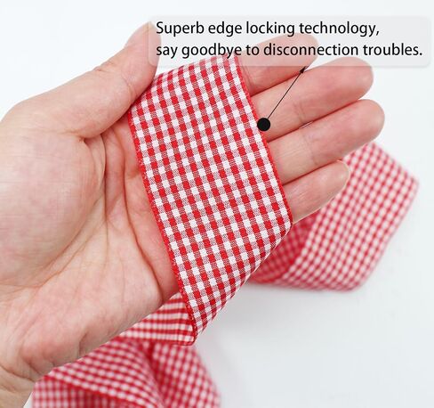Red 1 1/2 inch Plaid Ribbon Roll 1.5inch 20 Yards Checked Polyester Gingham Ribbon Flower Bouquet Wreath Gift Wrapping Ribbon for Crafts-Bow-Chirstmas Day-Home & Party Decor in Kuwait
