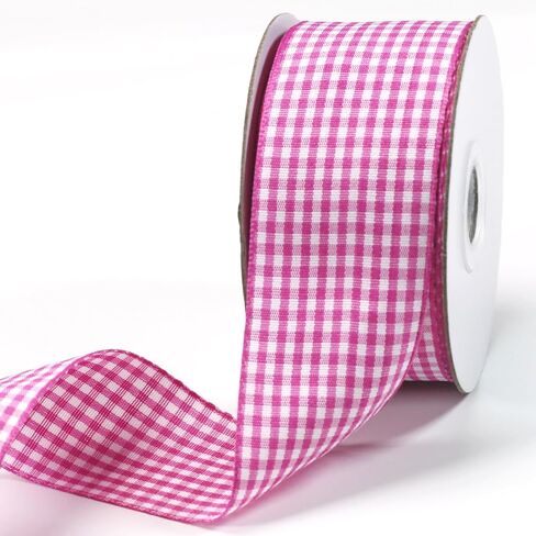 Red 1 1/2 inch Plaid Ribbon Roll 1.5inch 20 Yards Checked Polyester Gingham Ribbon Flower Bouquet Wreath Gift Wrapping Ribbon for Crafts-Bow-Chirstmas Day-Home & Party Decor in Kuwait