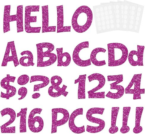 216 قطعة من لوحة الإعلانات اللامعة، الحروف والأرقام وعلامات الترقيم، لوحة الملصقات والحروف الأبجدية المقطوعة من الورق المقوى لمستلزمات تزيين العرض في الفصل الدراسي 4 بوصة (أزرق) in Kuwait