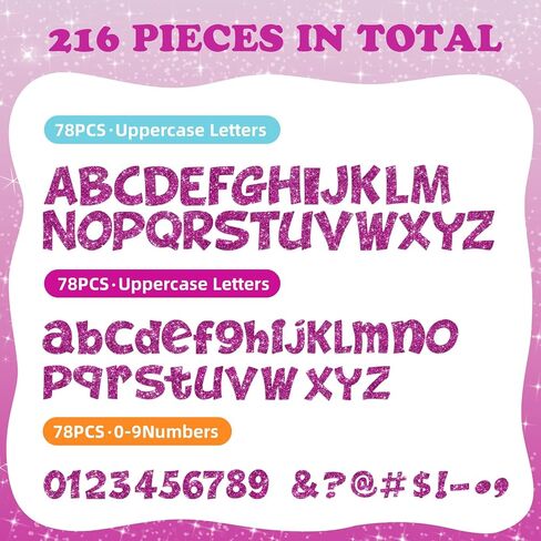 216 قطعة من لوحة الإعلانات اللامعة، الحروف والأرقام وعلامات الترقيم، لوحة الملصقات والحروف الأبجدية المقطوعة من الورق المقوى لمستلزمات تزيين العرض في الفصل الدراسي 4 بوصة (أزرق) in Kuwait