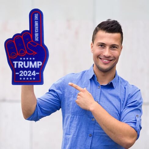 Trump 2024 17"" Foam Finger, Take America Back! Great Gift or Accessory, Durable, Comfortable, Universal Size, MAGA, Navy Blue in Saudi Arabia