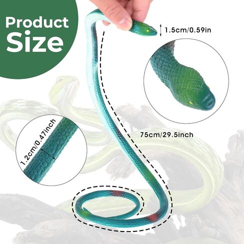Thinp Realistic Rubber Snake Toy 3 Pieces Fake Snake Figure Garden Snake Look Real Novelty Toys Fit for Playing Jokes Halloween Prank Props Favor Keep Birds Away Scare Squirrels (3 Color) in Saudi Arabia