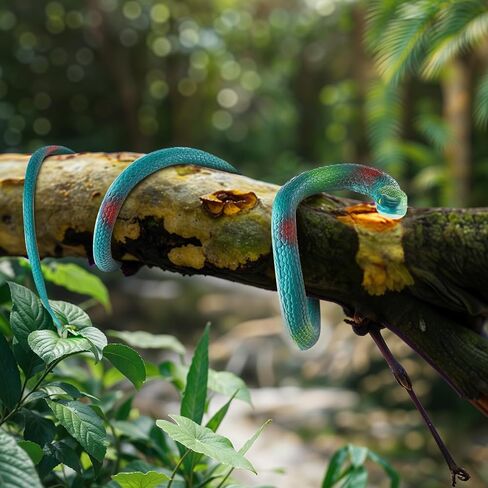 Thinp Realistic Rubber Snake Toy 3 Pieces Fake Snake Figure Garden Snake Look Real Novelty Toys Fit for Playing Jokes Halloween Prank Props Favor Keep Birds Away Scare Squirrels (3 Color) in Saudi Arabia