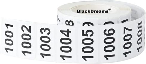 Consecutively Numbered Labels. Measure: 2"x1" PVC Material (Various Number Sequences Available) (1001-2000) in Saudi Arabia