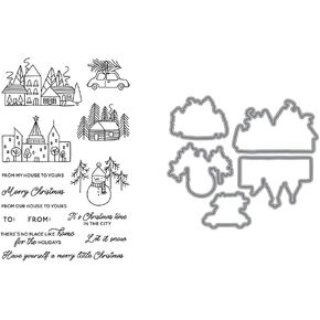 Ellen Hutson, Essentials by Ellen, Merry Little Christmas Stamp and Die Set Combo, Stamping, Scrapbooking, Die Cutting, DIY, Paper Crafts, Card Making, Holiday, Snowman, Winter, Cabin