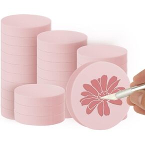 30 Pack 2" x 2" Pink Rubber Carving Blocks, Soft Rubber Block, Round Rubber Stamp Carving Blocks for Printmaking, Stamp Making, DIY Crafting, Scrapbook, Painting, Soft and Easy to Carve