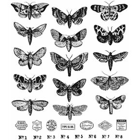Stampers Anonymous - Stampers Anon Moth Study Cling RBBR Stamp Set