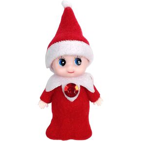دمية طفلة صغيرة من Elf Accessories Baby، دمية طفلة صغيرة وصبي لعيد الميلاد هدية عيد الميلاد (طفل قزم وردي)