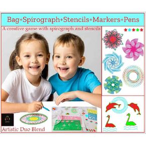 Unique Topspirograph and Stenciling Combo Kit