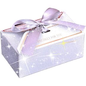 Pack of 25 Silver Candy Boxes Bling Glitter, Favor Boxes 4.7"x 2.7"x 1.9", Gift Boxes Bridal Shower Anniverary Birthday Party Wedding Favor (Silver)