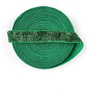 Glitter Elastic Metallic Velvet Ribbon for Hair Ties DIY Crafts,Baby Girl Head Bow 5 Yards 5/8"Inch (Black) in Kuwait