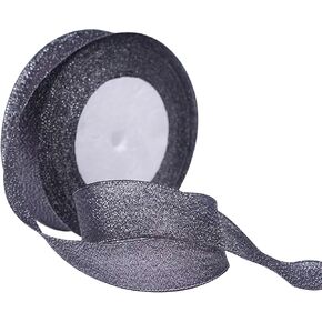 1 Roll Silver Glitter Ribbon 2cm x 23m Metallic Glitter Ribbon Decorative Ribbon for DIY Crafts Gift Wrapping