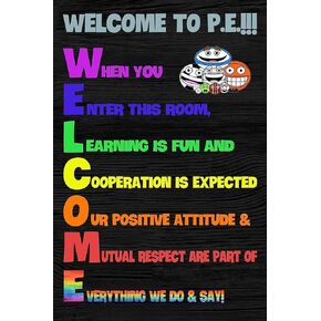 Lyonidas Welcome to P.E Classroom exercise poster Calm Posters & Work Outthe Classroom. Sports PosterClassroomYour Poster Calm Down Corner Supplies physical education posters 11''x17''