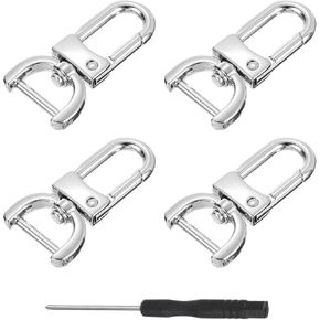 uxcell Swivel Clasps Hook D Ring Detachable Snap Hook Metal Lobster Claw Clasp Hook with Screwdriver for Purse Keychain DIY Craft