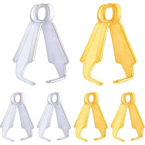 200pcs Pinch Clip Bail Clasp Alloy Buckle Beads Dangle Charm Pendant Connectors Necklace Clasp Clips Findings for DIY Jewelry Making Supplies Handmade Decoration, 2 Colors