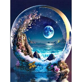 AZQSD Beach Diamond Painting Kits for Adults Rose Diamond Art Kits 5D AB Drill Paintings with Diamond Dots Full Drill Round Gem Art for DIY Gift Thanksgiving Home Decor 12x16 inch