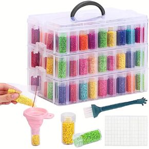 Huacan Diamond Painting Storage Container 150 Slots Bead Organzier with Diamond Painting Accessories and Tools for DIY Diamond Art