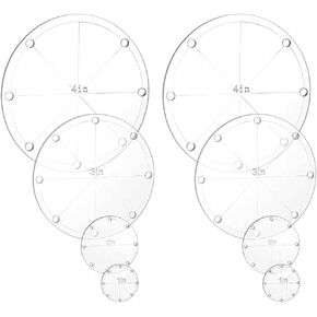 PH PandaHall 8pcs 4 Sizes Circle Template Sewing Rulers Set, 1/2/3/4inch Diameter Acrylic Quilting Templates Circular Clear Quilting Templates for Use in Quilting, Sewing and Craft Projects