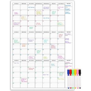 Large Dry Erase Calendar for Wall - 3 Month Vertical Calendar, Blank Reusable Monthly Quarterly Planner Undated, 27.8" x 41" Whiteboard Laminated Organizer Home, Office