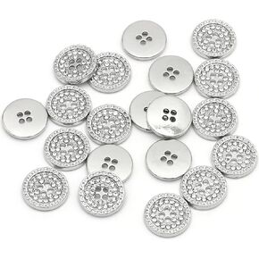 20 PCS Metal Buttons Suit Shirts Coats Sewing Rhinestone Buttons for Clothes Decoration Handmaking 11mm