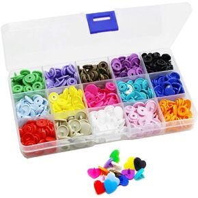 150 Sets KAM Snaps Heart Shaped with Storage Box, BetterJonny Size 20 T5 Glossy Plastic Resin Fasteners No-Sew Buttons for Clothes Crafts
