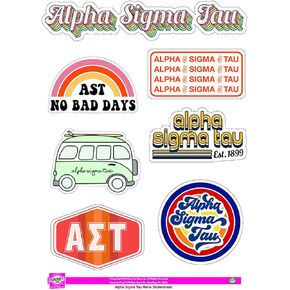 Alpha Sigma Tau - Sticker Sheet - Retro Theme
