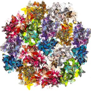 720Pcs Butterfly Stickers Set Transparent Colorful Butterfly Decorative Decals Aesthetic Journaling Scrapbook Stickers for DIY Handbook Paper Crafts Journals Junk Journal Phone Cases