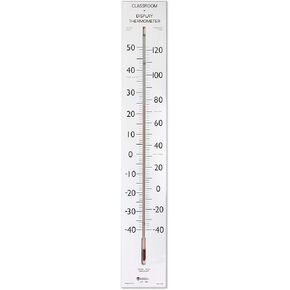 Learning Resources Giant Fahrenheit and Celsius Classroom Thermometer, 30" Length, White, Multi-color