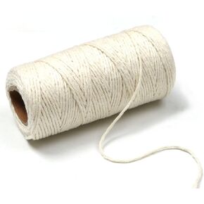 Penta Angel 100 Yards White DIY Craft Decoration Kitchen Natural Cotton Cooking Twine Food Packaging String for Trussing and Tying Poultry Meat Making Sausage
