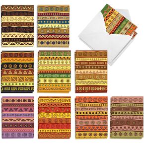The Best Card Company 20 Assorted Kwanzaa Notecards Box Set 4 x 5.12 Inch with Envelopes (10 Designs, 2 Each) Seven Candles AM7733KWG-B2x10