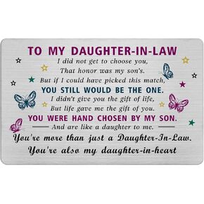 EE&YU Daughter in Law Christmas Xmas Card - Daughter in Law Gifts from Mother in Law, Best Daughter in Law Ornament, Future Daughter in Law Present, Bride Decorations