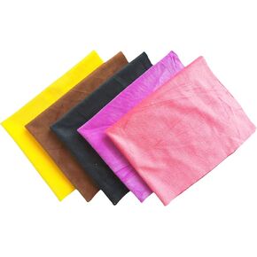 5pcs 19.7 x 15.8 Inch DIY Fabric Crystal Velvet Short Plush Decorative Cloth Toy Fabric Sheet Pack Craft Patchwork Sewing Squares Assorted Colors for Hobby Craft (Blue)