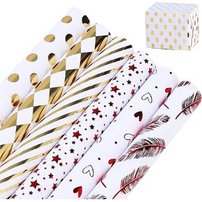 LL FCBDA Wrapping Paper Roll - Mini Roll - 17 inch X 120 inch Per roll -Gift Wrapping Paper - Colorful Foil Design