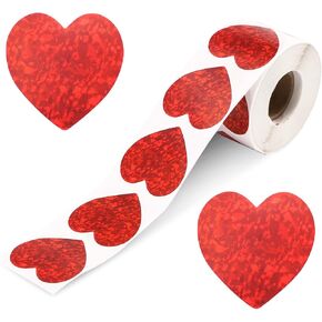 500Pcs Heart Stickers Valentines Stickers, 1.5 inch Valentines Day Red Heart Stickers, Love Stickers for Valentines Wedding Anniversaries, Valentines Day Decor