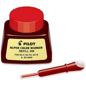 PILOT Super Color Permanent Marker Refill Ink, Red Ink, 1 Ounce Bottle with Dropper (43700)
