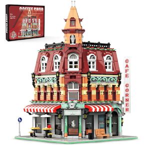 TOY PLAYER Mini City House Building Set, Three-Story Coffee Shop House Building Blocks, Mini Building Blocks(1950pcs)-Not Compatible with Lego Boutique Hotel