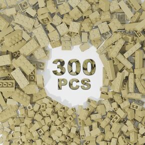 300 Pcs Classic Building Bricks, White Bulk Bricks,Compatible with Lego and Major Brands Parts and Pieces, Creative Building Block Toys for Boys Girls Ages 6 7 8 9 10 Year Old