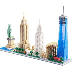 Architecture New York City Skyline Model Kit Micro Mini Blocks Building Skylines Collection Set for Adults and Kids Age of 14+ 3452 Pieces Bricks
