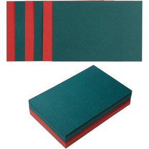 50 Sheets Christmas Red Green Blank Cardstock Paper Thick Cards for Christmas Card Making (3x5 inches)