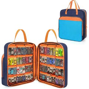 CURMIO Toy Cars Carrying Case Compatible with Hot Wheels Up to 99pcs, Portable Car Toy Storage Organizer Bag for 1/64 Scale Toy Cars, Matchbox Cars, Dolls, Mini Toys, Bag Only
