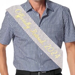 2024 Retired Sash, Celebration Sash for Retirement Party, Retired Sash for Retirement Party Decorations，Retirement Gifts for Both Women，Men（Black）