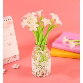 6Pcs Color Changing Flower Pens Creative Gel Ink Pens for Christmas Teachers Mothers' Day Decor, Party Favor