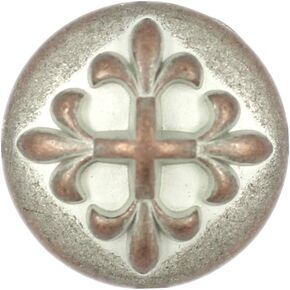 Bezelry 10 Pieces Baroque Cross Metal Shank Buttons. 20mm (3/4 inch) (Antique Brass)