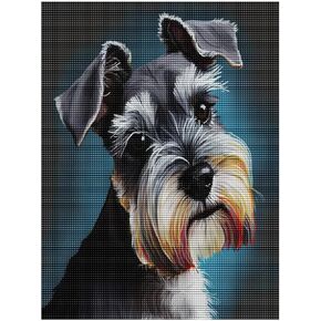Adult Diamond Painting,Schnauzer Dog Painting Diamond Art with Accessories and Tools, Wall Decoration Crafts, Relaxation and Home Wall Decoration 8 x 12 inches