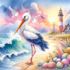 Acudotr Pelican Diamond Painting Kits for Adults, 5D DIY Diamond Art Kits for Beginners, Full Drill Diamond Painting Kits for Home Wall Decor, 12x12 Inch