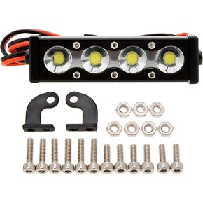 MEUS RACING RC Car LED Lights Roof Light Bar Kit 1/10 1/8 مقياس RC ملحقات لمحور SCX10 90046 Wraith Traxxas TRX4 TRX6 Redcat Gen8 1/10 1/8 RC الزاحف ترقيات الأجزاء. (145 ملم، 14 خرزة)