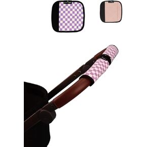 Reversible Stroller Handle Cover, Air Mesh Velcro Easy Attach, Stroller Accessories & Handle Wrap, Beautiful design pattern, Protects Handles, Enhances Grip, Stroller Handle Protector (Ivory Mint)